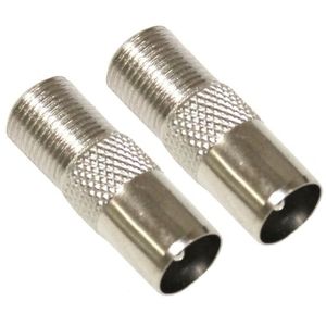sourcing map Silver Tone BSP F Female to F Female Jack RF Coaxal Adapter Connector 
