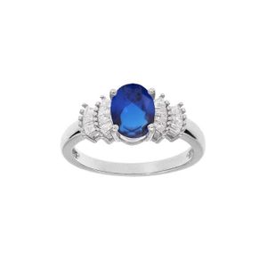Bague Argent Massif 925 – Pierre Bleu Ciel Rectangulaire – Taille 53
