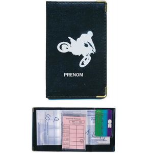 Pochette Etui Protection cuir Porte Carte Grise papiers voiture permis de  conduire noir Flamant rose personnalise avec votre prenom