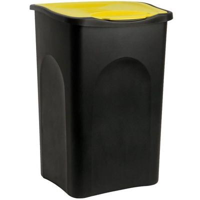 Poubelle Double Compartiments 5 Gal Avec Couvercle Bouton-Poussoir - Recyclage Cuisine