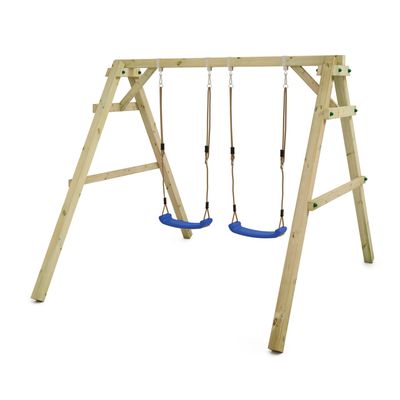 Balançoire Portique Outsunny 2 En 1 – Siège Bébé + Enfant – Ceinture 5 Points – Intérieur/extérieur – Vert