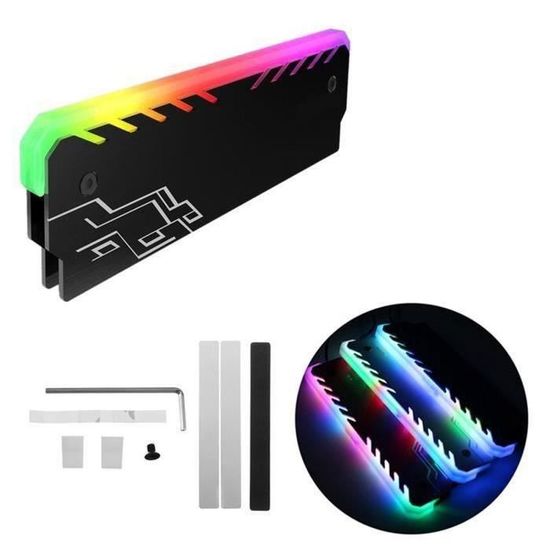 Dissipateur De Chaleur Pour Mémoire DDR4/DDR5 - Module RGB ARGB 5V Synchronisable, Blanc, Alliage D'Aluminium