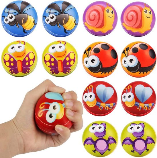 Lot De 12 Balles Anti-stress Globe Terrestre - Mousse Légère, Carte Du Monde Imprimée - Pour Enfants, Bureau, Décompression
