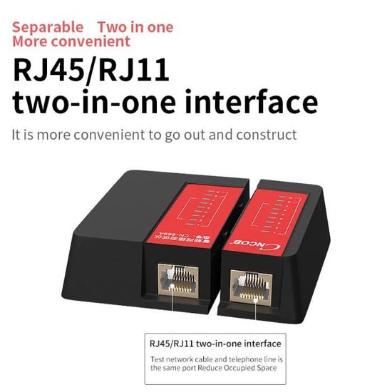 Adaptateur Ligne Téléphonique RJ11 - Pack De 2, Noir, Pour Téléphone Et Fax