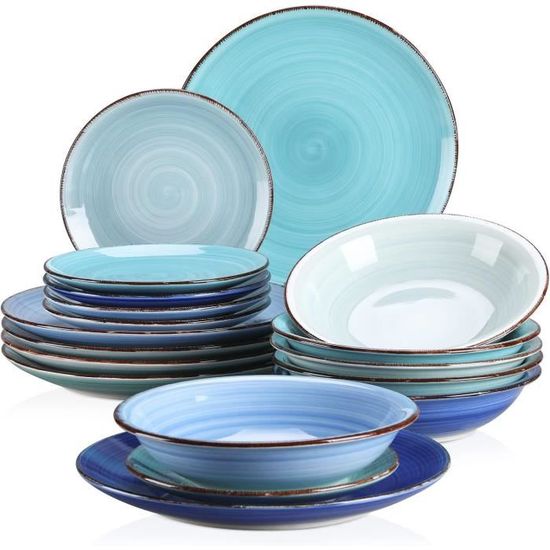 Assiettes En Gres Moritz & Moritz SOLID Service De Table En Grès - 18 Pièces Pour 6 Personnes – 6 Assiettes à Dîner, 6 Petites Assiettes, 6 Assiettes Creuses Assiette Beige Assiettes En Gres Moritz & Moritz SOLID Service De Table En Grès - 18 Pièces Pour 6 Personnes – 6 Assiettes à Dîner, 6 Petites Assiettes, 6 Assiettes Creuses Assiette Beige
