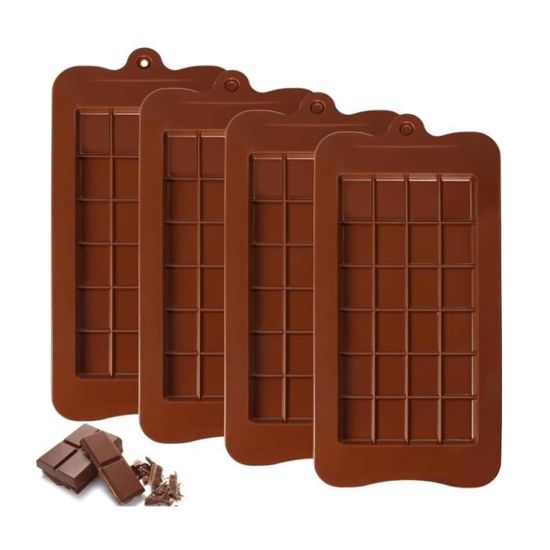 3 Pièces Moule Silicone, Moule Tablette Avec Spatule Antiadhésive, Réutilisable Pour Chocolat, Gaufres, Pralines, Bonbons - Minuteur
