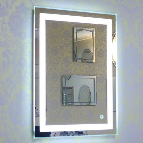 60x80cm LED Miroir de salle de bain Mural- Blanc froid 6500K  commutateur tactile  Haute Qualité