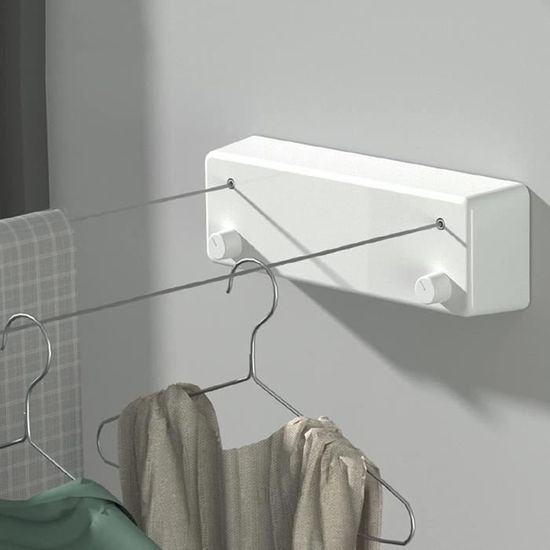 Corde à Linge Rétractable Double Rope Fil à Linge 4.2m Fil D'acier