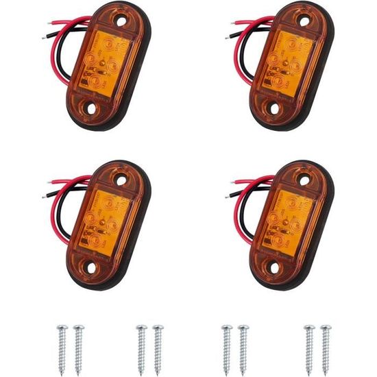 Biqing Luce Laterale Da Camion Rotonda, 3/4" Led Indicatori Laterali LED Fanali Posizione 12V/24V Impermeabile Universale Per Camion Caravan Camper Rimorchio Bus (Bianco-10x - Foto 5