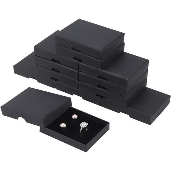 Lot De 24 Boîtes Cadeaux Pour Bijoux – 4x4x26 Cm, Noires, Avec Inserts Mousse, Idéal Pour Créateurs