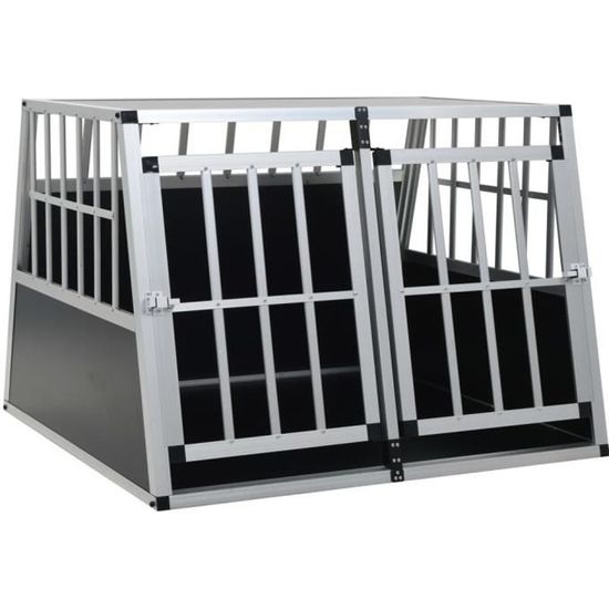 DILWE Cage pour chien à double porte 94 x 88 x 69 cm-XIO