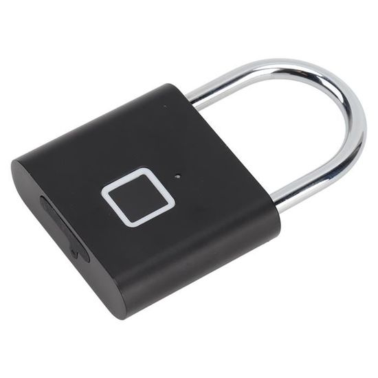 Lot De 2 Cadenas Biométriques à Empreintes Digitales Noir Argenté - Mini Cadenas Sans Clé ELinkSmart Pour Bagages, Sport Et Voyages