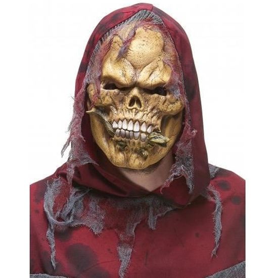 Masque latex squelette mangeur de reptiles adulte - GENERIQUE - Halloween - Jaune