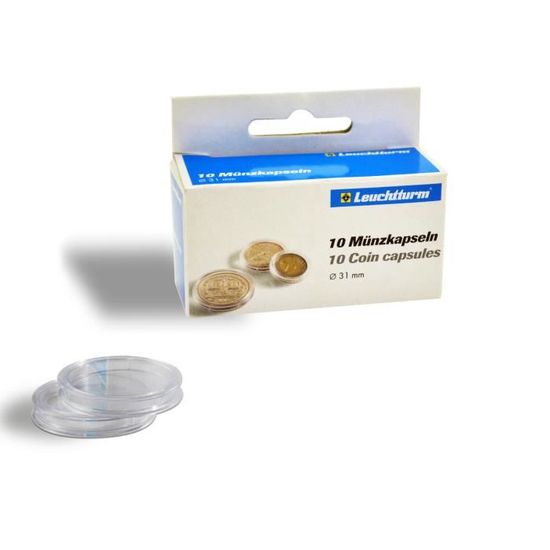 Lot De 50 Capsules De Protection Pour Pièces De Monnaie 22 Mm - Par Leuchtturm