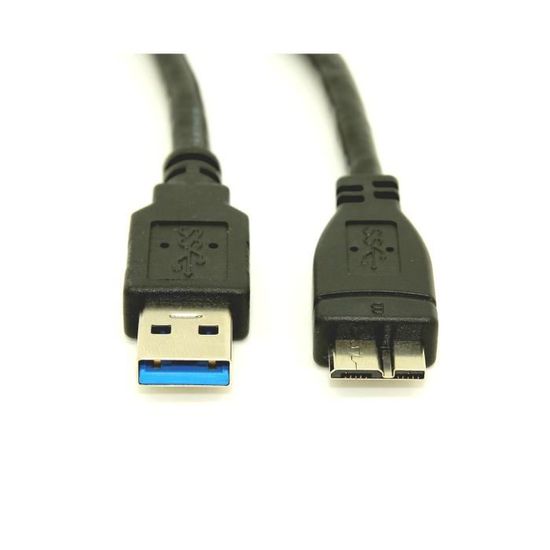 LCS - Câble USB Micro B "SuperSpeed" 3.0 - 3M - Connecteurs Mâle - Mâle - Type Micro B vers type A
