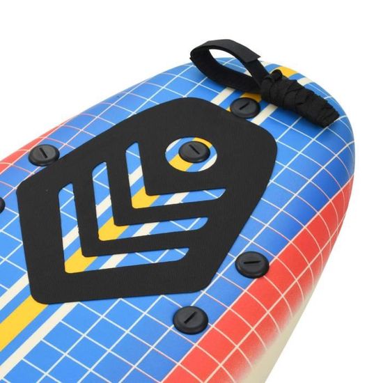 Planche De Surf Débutant 170 Cm Avec Coussin De Traction, 3 Ailettes & Leash – Flottabilité Extra Pour Adultes & Enfants