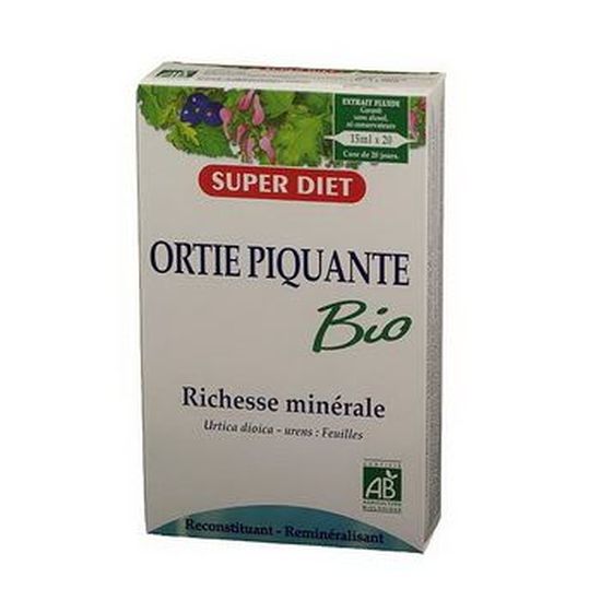 Superdiet Ortie Piquante Bio 20 ampoules Cdiscount Santé Mieux vivre