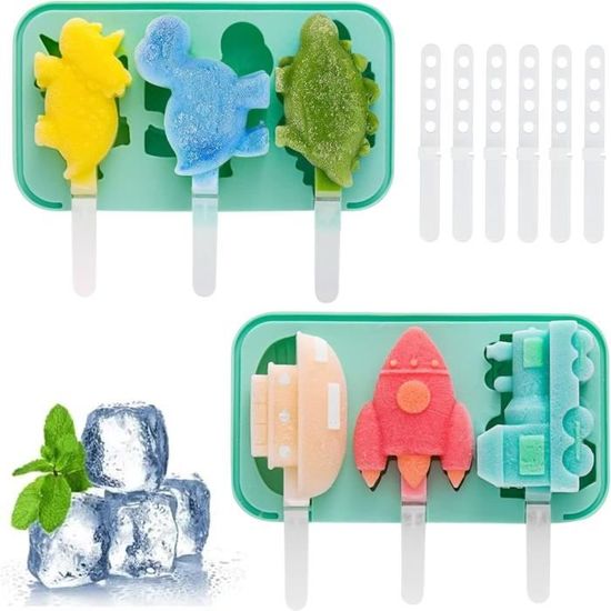 Ice Tray Lot De 2 Moules à Glaçons Extra Larges Avec Couvercle En Silicone Pour Whisky, Bourbon, Cocktails, Café, Soupe, Glaçons Géants De 5,1 Cm, Noir Bac à Glaçons