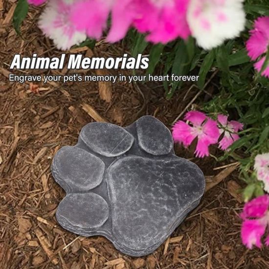 Pierre tombale de chien Dog Pawprint Memorial Stone DIY Lettrage Dog