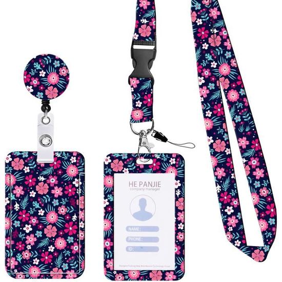 Porte-badge Tour De Cou Avec Porte-cartes - Motif Nœud Papillon/bottes - Cordon Polyester 50cm - Pour Travail, école - 9