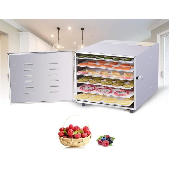 6 Étages Déshydrateur Alimentaire, Machine Électrique Deshydrateur, Déshydrateur d’Aliments Secs de Fruits et de Légumes