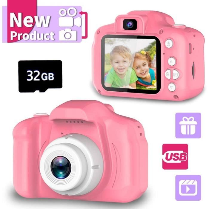 Jouets 3-6 Ans Fille Appareil Photo Enfant HD1080P Appareil Photo Numerique Enfants Cadeaux Anniversaire Noël Présente Matériel Sil