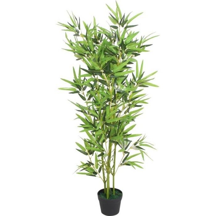 Plante artificielle-Arbre Artificiel Convient pour Intérieur ou Extérieur avec pot Bambou 120 cm Vert