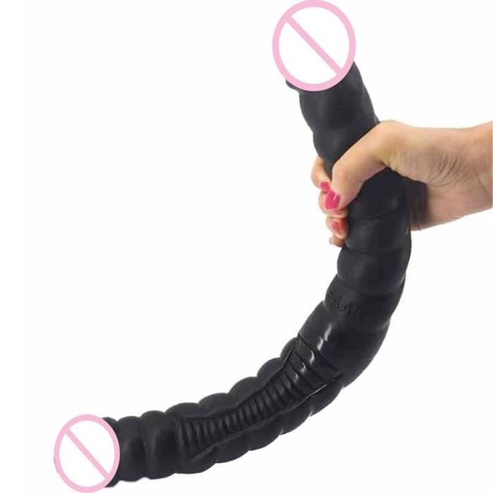 Gode Super Long 42cm pour Couples gros godes noirs à Double extrémité pour femmes gros jouets sexuels anaux pr - Type: Rouge -WL6555