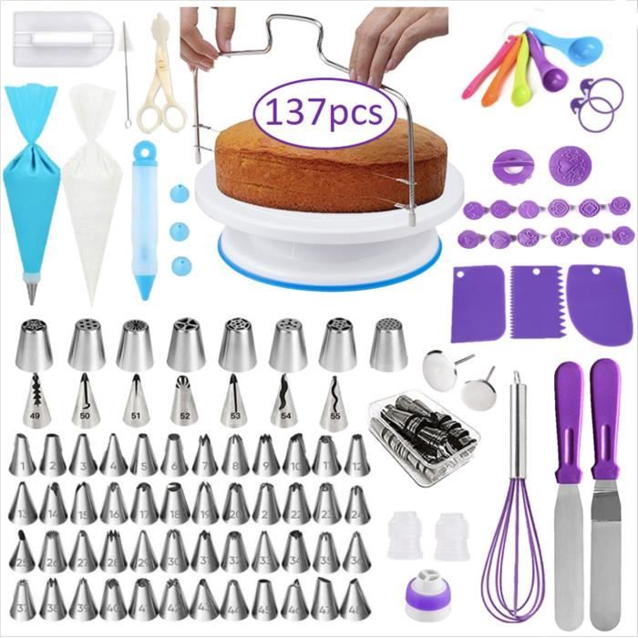 Plateau Tournant De Gâteau, Kit De Pâtisserie Plateau Tournant De Gâteau Professionnel Ustensiles Kit, Outils De Pâtisserie -137 Pcs