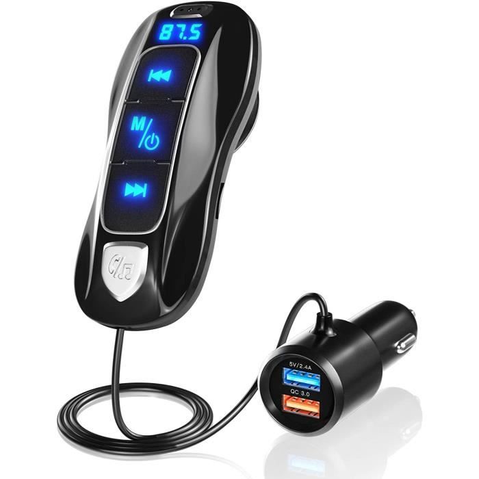 TRANSMETTEUR FM DE VOITURE SONRU Transmetteur FM Bluetooth V5.0, Émetteur Autoradio Bluetooth Kit Mains Libres pour Voitu18