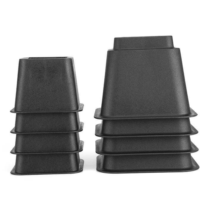 Réhausseur Meuble Réhausseur Pieds de Lit Réglable Réhausseurs de Lit Lot de 8 pcs Réhausseurs pour Lit Meuble 4 Grands Réhaus
