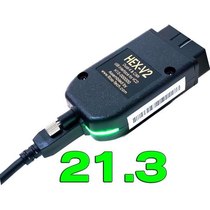 Interface HEX V2 VAGCOM 2021 VAG COM 21.3 pour diagnostic de voiture, pour VW, AUDI, Skoda, Seat, 20.12, polo 21.3