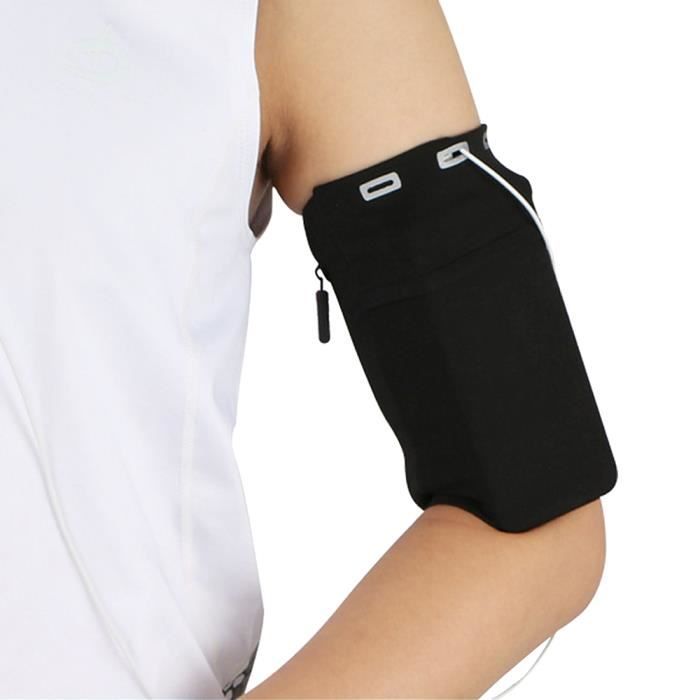 Sac de bras multifonctionnel Gym, support de téléphone portable, extérieur bande de course étanche bras ceinture pour Sport Noir L