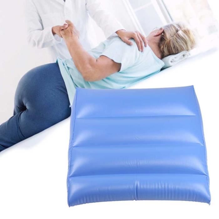 Drfeify Coussin anti-escarres Coussin de dos gonflable multifonction Coussin triangulaire anti-escarre pour soins de santé bleu