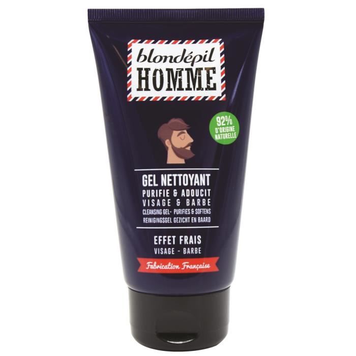 Nettoyant barbe et visage 150ml Blondépil Homme