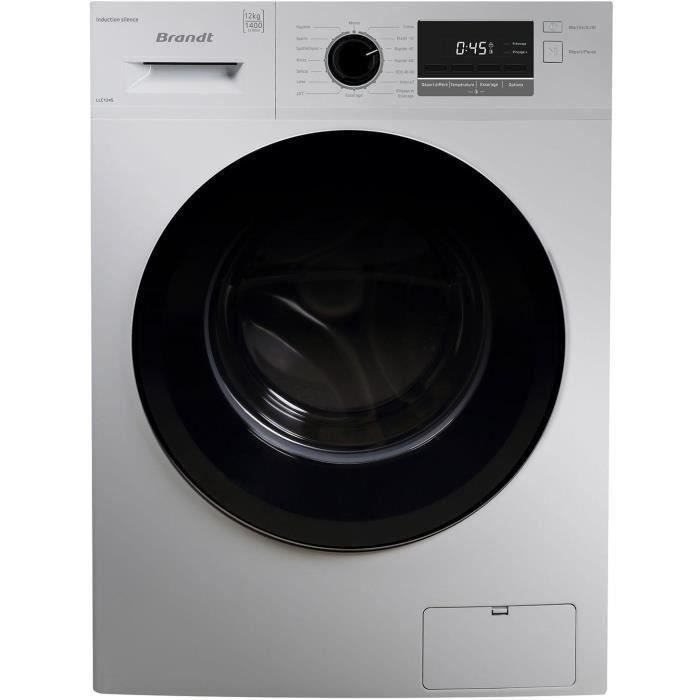 SHOT CASE - Lave-linge hublot BRANDT LLC124S - 12kg - L60cm - Moteur induction - 1400 trs-min -Silver