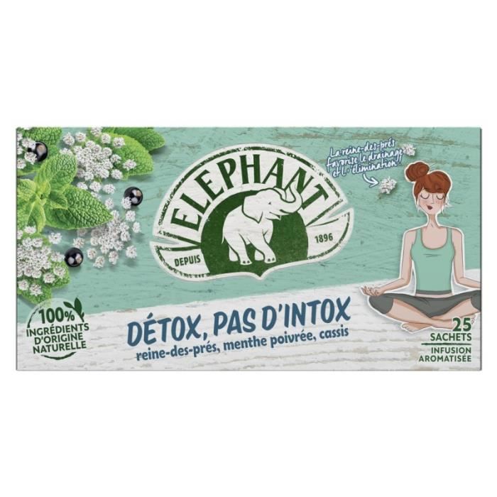 ELEPHANT - Infusion Detox Pas D'Intox 40G - Lot De 4