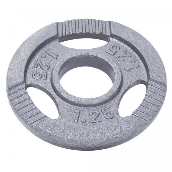 Poids olympiques en fonte avec poignées de 1,25 kg - 51 mm - gris
