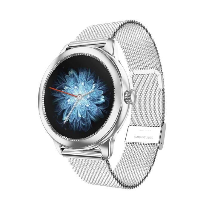 Montre connectée smartwatch femme étanche IP67 montre de suivi d’activité écran tactile podomètre pour Android iPhone