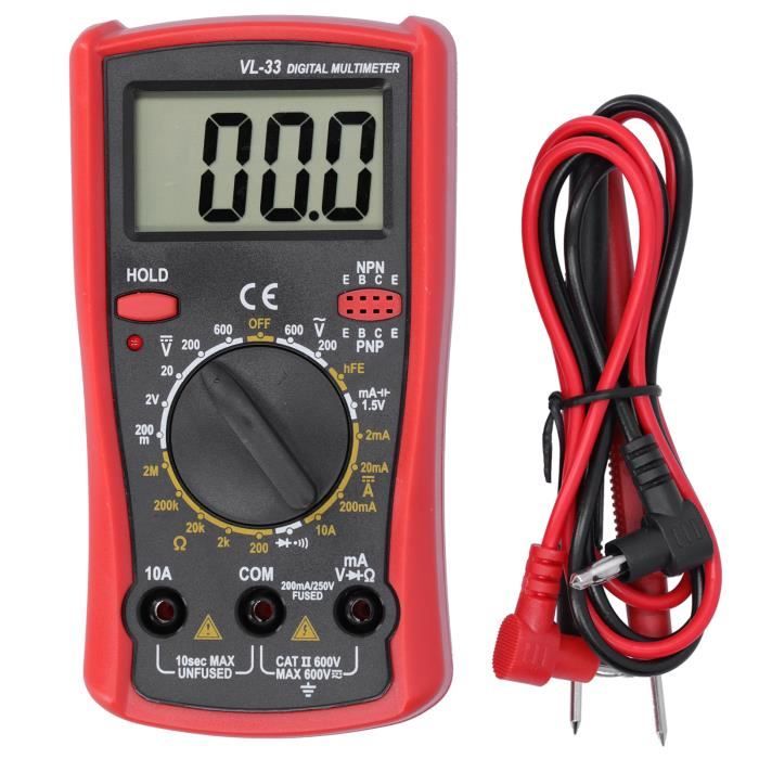 Multimètre digital Multimètre Électronique Numérique LCD Testeur Électrique de Courant de Résistance de Tension-FUT