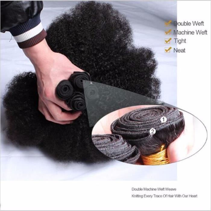 Lot 3 pieces cheveux naturel péruvien tissage afro kinky curly 14”14”14”14”humain hair