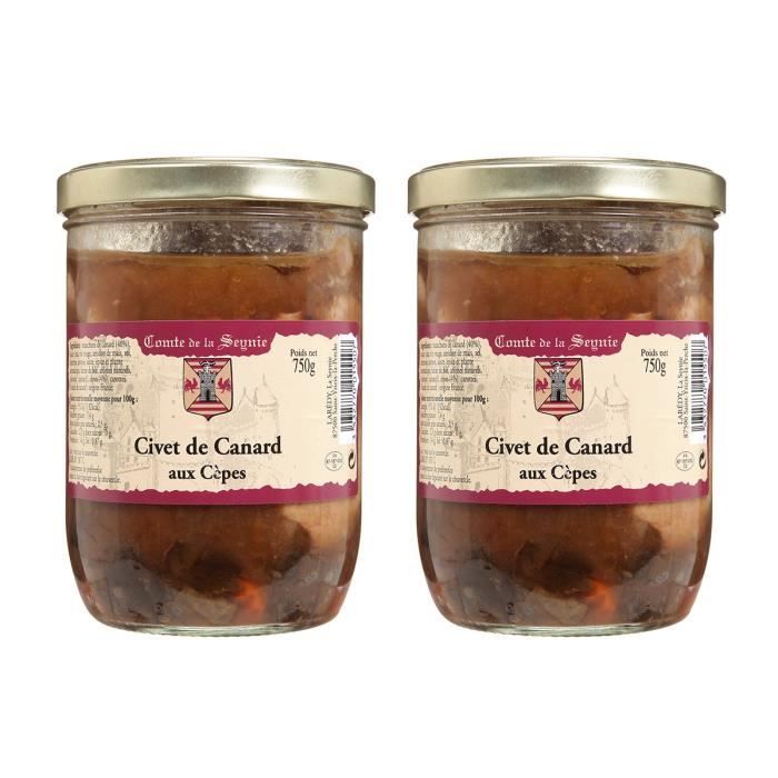 Lot 2 Civets de Canard aux cèpes 750g - Comte de la SEYNIE