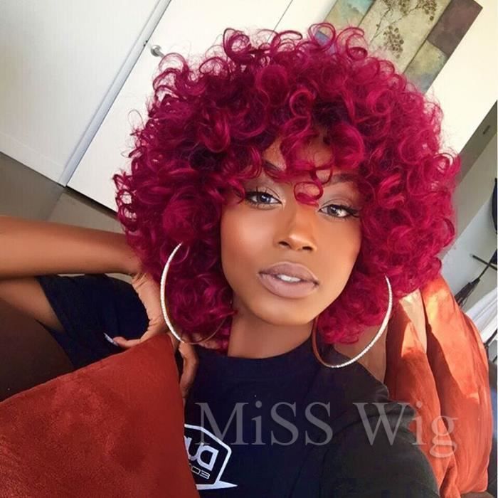 court kinky perruque frisée de vrais cheveux afro - curly perruques naturel pour les femmes