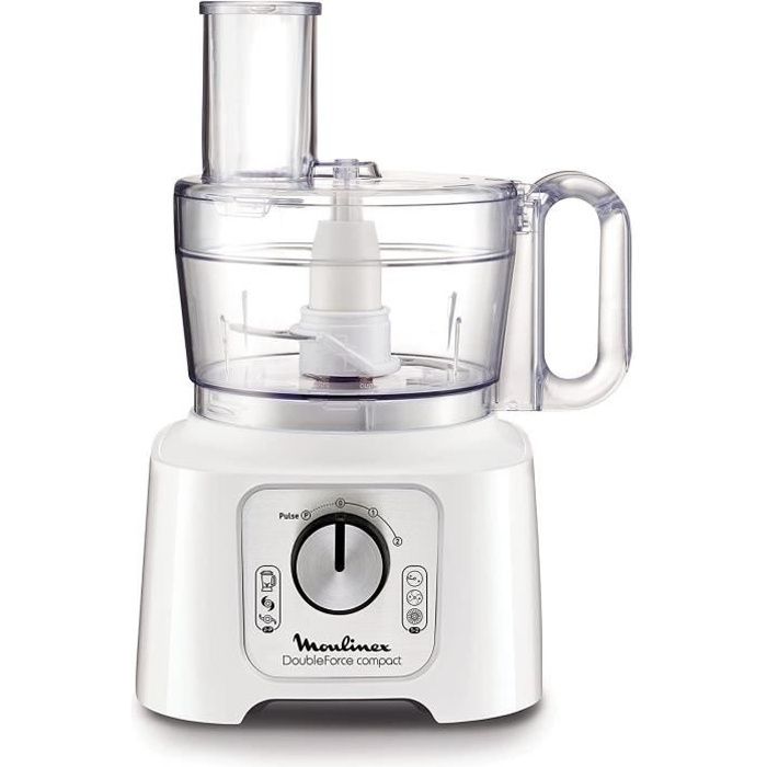 MOULINEX Robot Multifonctions Double force 544110 - 800W - Bol 2,2L - 2 sorties moteur - Fonction Pulse - Disque réversible, Blender