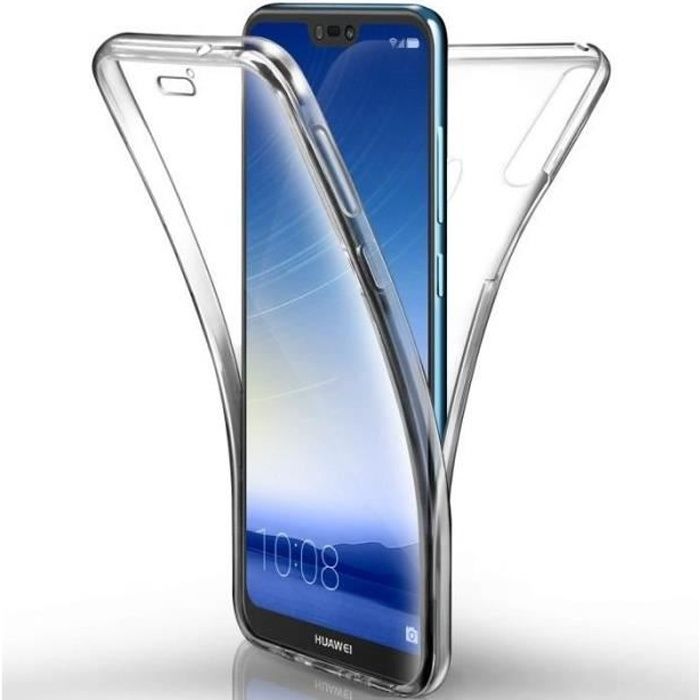 Huawei Mate 20 Lite, Coque Etui RIGIDE intégrale transparent 360 Anti choc