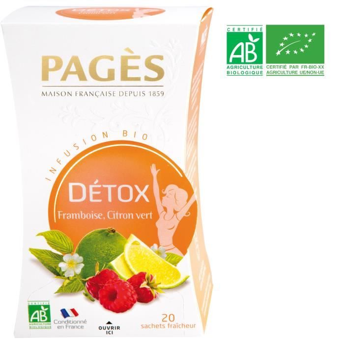 PAGES Infusion Détox - Framboise, Citron Vert - Bio