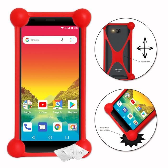 Coque bumper rouge antichoc pour Logicom Le Hola