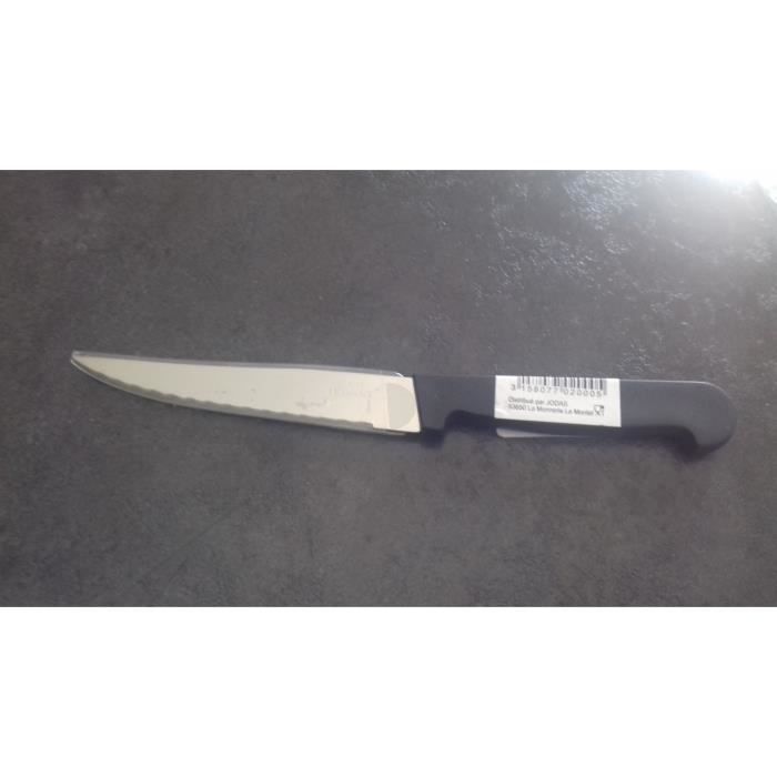 Couteau à steak pradel manche noir ,lame en acier inoxydable
