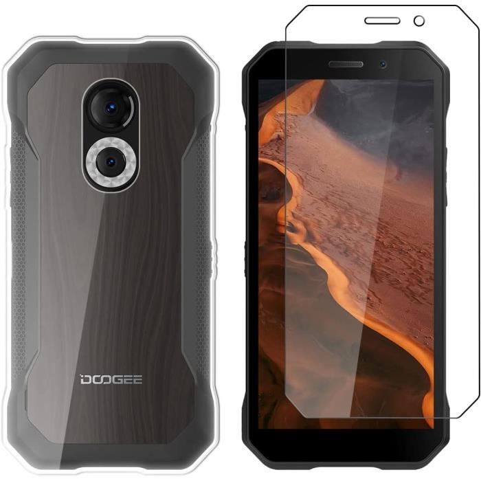 Coque Doogee S61 / Doogee S61 Pro Silicone Transparente, Verre trempé écran Protecteur + Souple TPU étui Protection Bumper Housse