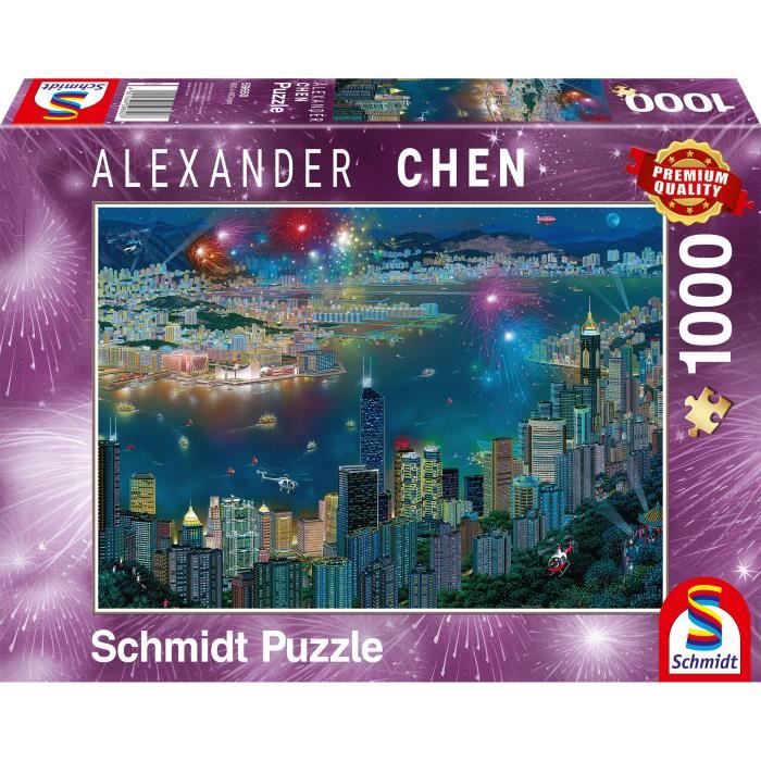 Puzzle Feu d'artifice sur Hong Kong, 1000 pcs